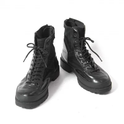 ワイズY's レザー切替キャンバスブーツ