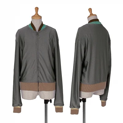 ヨウジヤマモトファムYohji Yamamoto FEMME ニット切り替えジャージーブルゾン