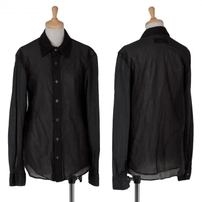 トリコ コムデギャルソンtricot COMME des GARCONS ウール切替デザインナイロンシャツ