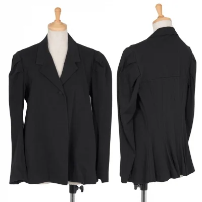 ヨウジヤマモト ファムYohji Yamamoto FEMME コットンギャババックビスチェデザインジャケット 黒