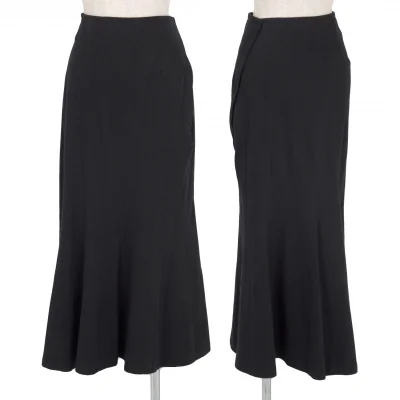 【SALE】ヨウジヤマモト ファムYohji Yamamoto FEMME コットンギャバ切替デザインスカート 黒