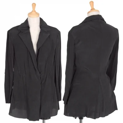ヨウジヤマモト ファムYohji Yamamoto FEMME シルクシフォンジャケット 黒