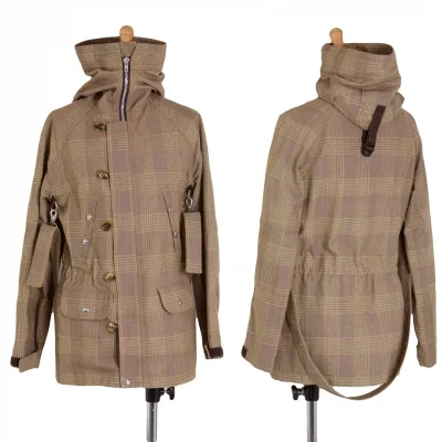 【SALE】ジュンヤワタナベマンピンク コムデギャルソンJUNYA WATANABE MAN PINK COMME des GARCONSチェックベルトデザインフードブルゾン