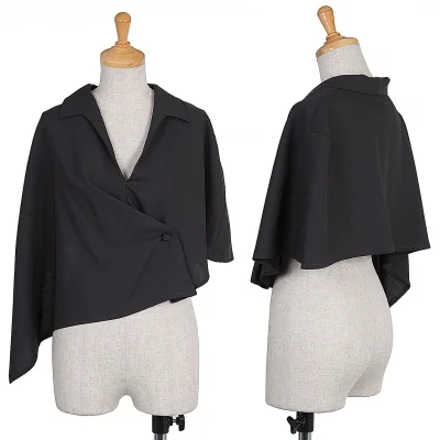 ヨウジヤマモト ファムYohji Yamamoto FEMMEウールポリデザインショートプルオーバージャケット グレー