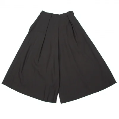 ヨウジヤマモト ファムYohji Yamamoto FEMME ウールポリワイドクロップドパンツ グレー