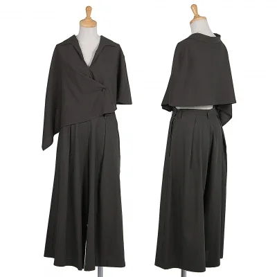 ヨウジヤマモト ファムYohji Yamamoto FEMME ウールポリセットアップスーツ グレー