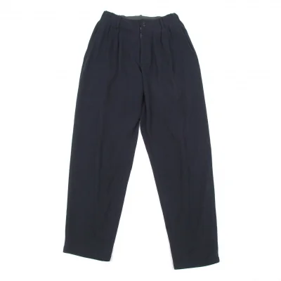 ヨウジヤマモト プールオムYohji Yamamoto POUR HOMMEコットンツータックスウェットパンツ 濃紺