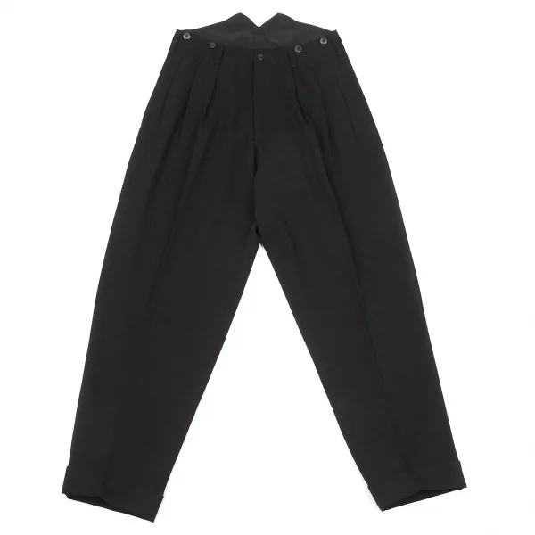ヨウジヤマモト プールオム Yohji Yamamoto POUR HOMME ウールギャバツータックシンチパンツ