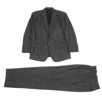 イッセイミヤケ メンISSEY MIYAKEMEN ウールグレンチェックノッチドラペルジャケットセットアップ 濃淡グレー