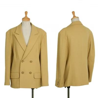【SALE】ヨウジヤマモト ファムYohji Yamamoto FEMME ウールダブルジャケット マスタード
