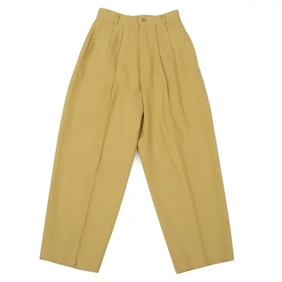 【SALE】ヨウジヤマモト ファムYohji Yamamoto FEMME ウールタックパンツ マスタード