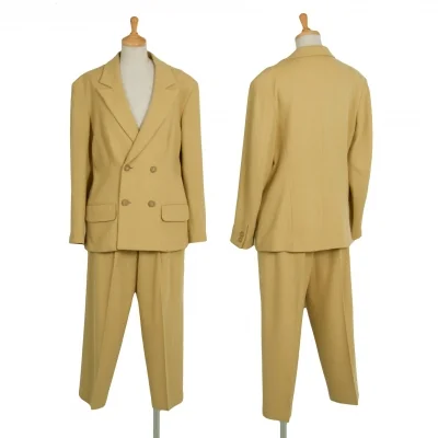 【SALE】ヨウジヤマモト ファムYohji Yamamoto FEMME ウールダブルジャケット セットアップスーツ マスタード