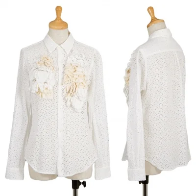【SALE】コムデギャルソンCOMME des GARCONS 装飾レースコットンブラウス
