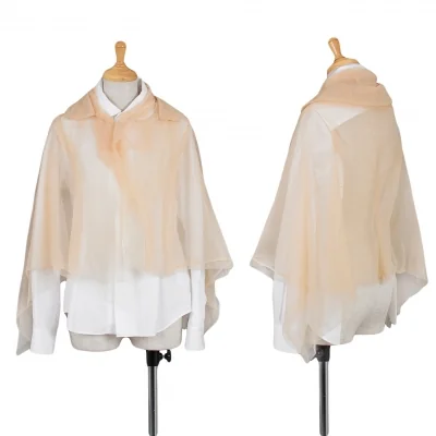 コムデギャルソンCOMME des GARCONS チュール切替デザインラウンドカラーシャツ