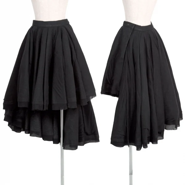 ヨウジヤマモト ファムYohji Yamamoto FEMME レーヨンレイヤーデザインラップスカート