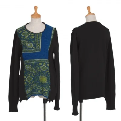 【SALE】トリコ コムデギャルソンtricot COMME des GARCONS ウールアラベスク柄切替ニット