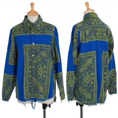 【SALE】トリコ コムデギャルソンtricot COMME des GARCONS ウールアラベスク柄裁ち切りシャツ