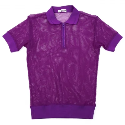 【SALE】イッセイミヤケ メンISSEY MIYAKE MEN メッシュジップアップポロシャツ Ｆ