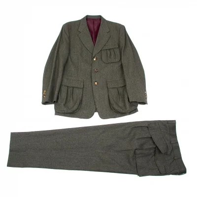 ポールスミスPaul Smith ウールタックポケットセットアップスーツ 杢カーキ