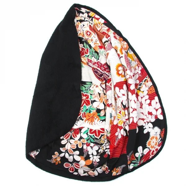 【SALE】ヨウジヤマモト ファムYohji Yamamoto FEMME 裏着物起毛ウールポンチョコート