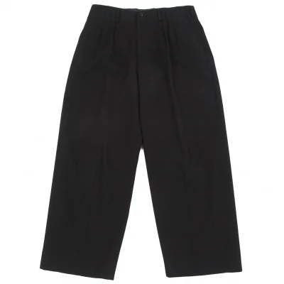 ヨウジヤマモトコスチュームドオムYohji Yamamoto COSTUME D'HOMME カシミヤ混ウールツータックパンツ 黒
