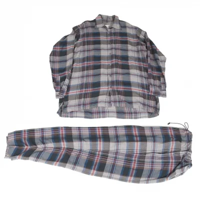 ヨウジヤマモト プールオムYohji Yamamoto POUR HOMME レーヨンチェックセットアップ