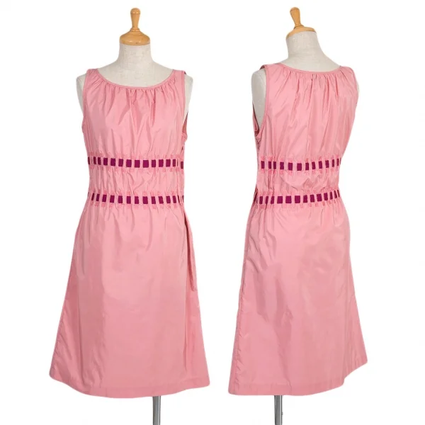 (SALE) TOCCA Nylon Polyester Dress Pink 4 K-40243_001