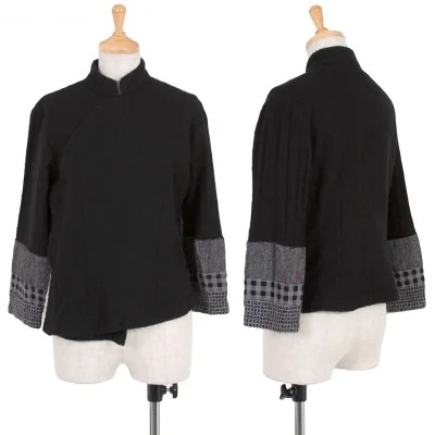 ローブドシャンブル コムデギャルソンrobe de chambre COMME des GARCONSウール縮絨袖切替変形ジャケット