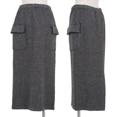 【SALE】ローブドシャンブル コムデギャルソンrobe de chambre COMME des GARCONS格子織りフラップポケットスカート