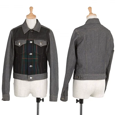 【SALE】ローブドシャンブル コムデギャルソンrobe de chambre COMME des GARCONS 異素材切替デザイントラッカージャケット