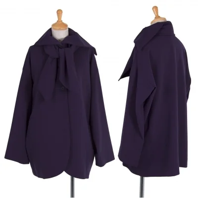 ロメオジリROMEO GIGLI スカーフ付きナイロンポリ変形ジャケット 紫