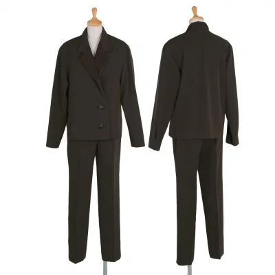 【SALE】ルイヴィトンLouis Vuitton 見返しラムレザーセットアップスーツ チョコレート