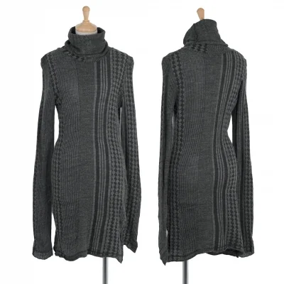 【SALE】ワイズ レッドレーベルY's Red Label 多種柄織りロングハイネックニットカットソー