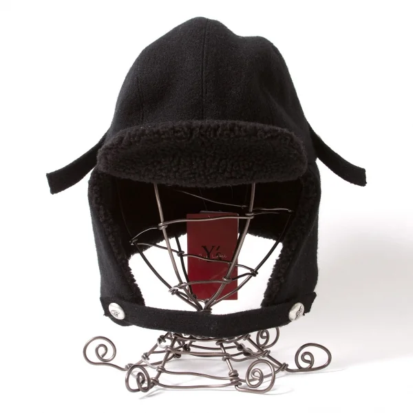 ワイズレッドレーベルY’s red label ウール裏ボア切替フライトキャップ