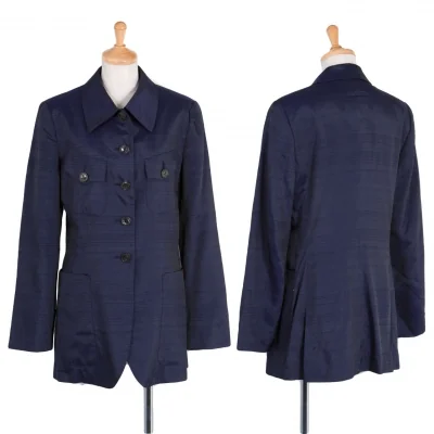 【SALE】ジャンポールゴルチエ クラシックJean Paul GAULTIER CLASSIQUE ポリレーヨン光沢ジャケット 紺