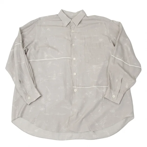 【SALE】コムデギャルソン オムCOMME des GARCONS HOMME レーヨンボーダーかすれプリント長袖シャツ