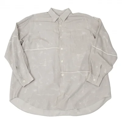 【SALE】コムデギャルソン オムCOMME des GARCONS HOMME レーヨンボーダーかすれプリント長袖シャツ