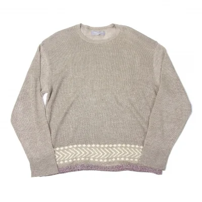 コムデギャルソン オムCOMME des GARCONS HOMME 麻裾ジャガード編み込みニットセーター