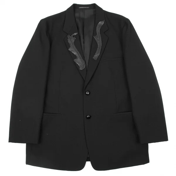 【SALE】ヨウジヤマモト プールオムYohji Yamamoto POUR HOMME ウールギャバラペル装飾くるみボタンジャケット