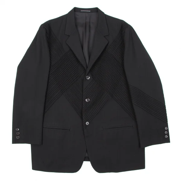 【SALE】ヨウジヤマモト プールオムYohji Yamamoto POUR HOMME ウールギャバプリーツデザインジャケット