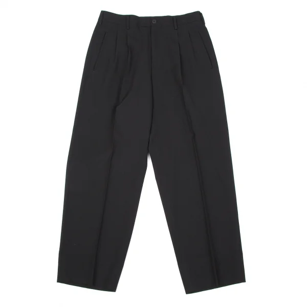 ヨウジヤマモト プールオムYohji Yamamoto POUR HOMME ウールギャバツータックテーパードパンツ