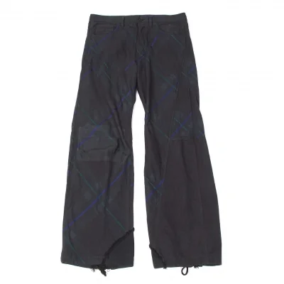 【SALE】ワイズフォーメンY's for men 製品染めチェック切替コットンパンツ