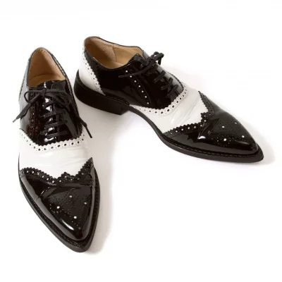 コムデギャルソンCOMME des GARCONS パテントレザーバイカラーウイングチップシューズ