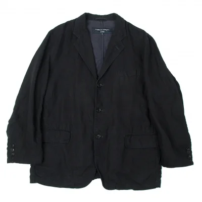 コムデギャルソン オムCOMME des GARCONS HOMME 製品染めリネンパッカリングジャケット 紺