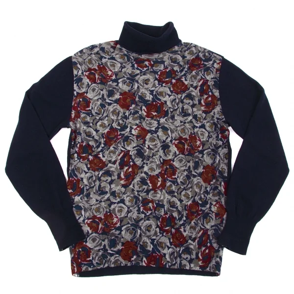 コムデギャルソンオムプリュスCOMME des GARCONS HOMME PLUS 薔薇プリントタートルネックニット