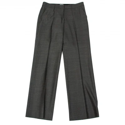 アルマーニ コレッツィオーニARMANI COLLEZIONI ピンドットウールシルクパンツ 黒グレー