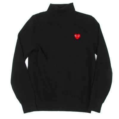 プレイコムデギャルソンPLAY COMME des GARCONS ワッペンロゴタートルニット