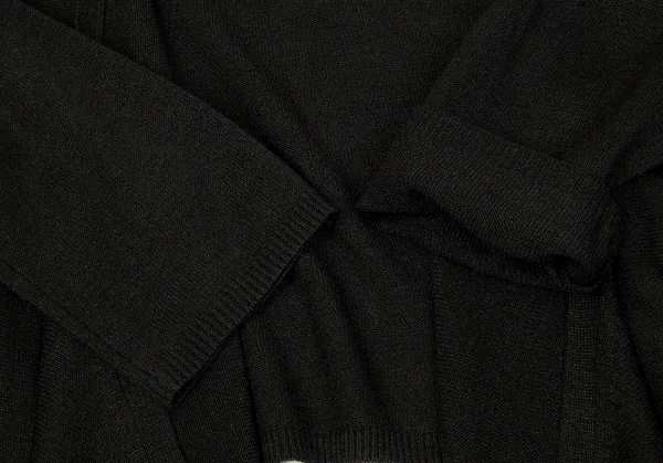 ダナキャランDKNY シルク前下り七分袖ボタンレスカーディガン 黒P (K