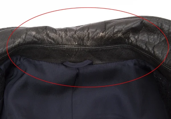 コムデギャルソンオムCOMME des GARCONS HOMME 襟レザー切替ウール