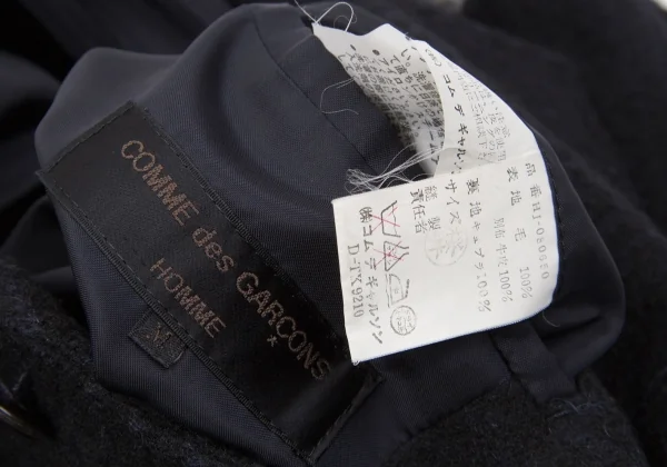 コムデギャルソンオムCOMME des GARCONS HOMME 襟レザー切替ウール